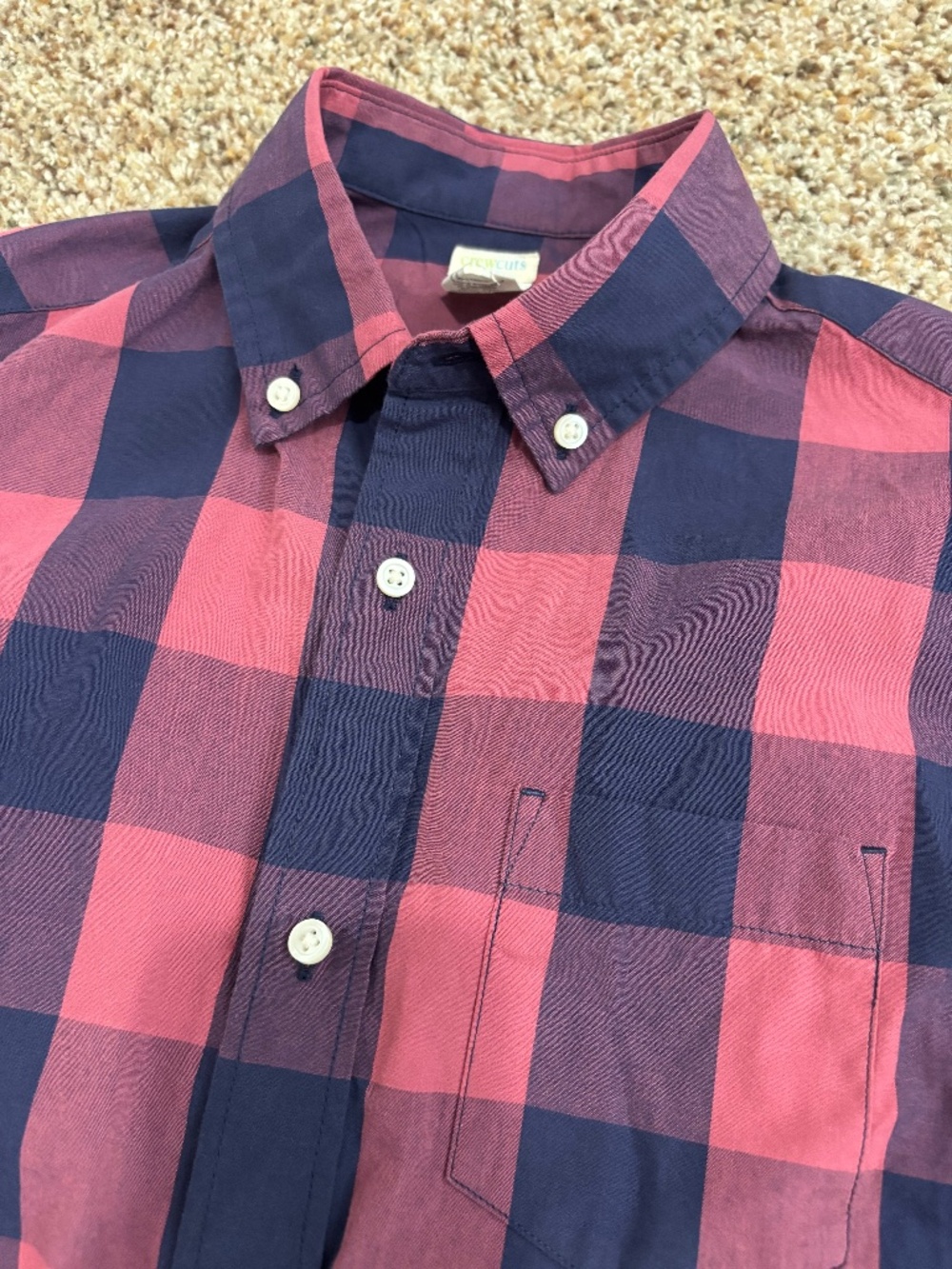 J Crew Crewcuts Boys Long sleeve Collared Button Down Shirt Size 12